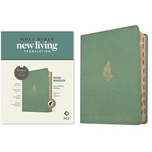 NLT Wide Margin Bible, Filament Enabled (Leatherlike, Sage Green Palm, Indexed,